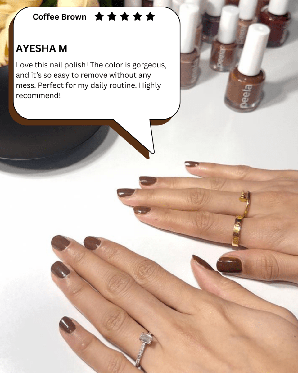 Coffee Brown 10 - 10ml - peelanails - peela - peelable - peelablenailpolish - nailpolish - 5ml - 10ml - bundles