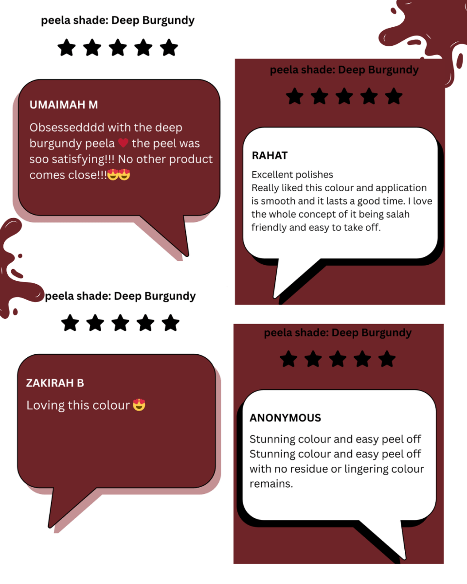 Deep Burgundy 12 - 5ml - peelanails - peela - peelable - peelablenailpolish - nailpolish - 5ml - 10ml - bundles