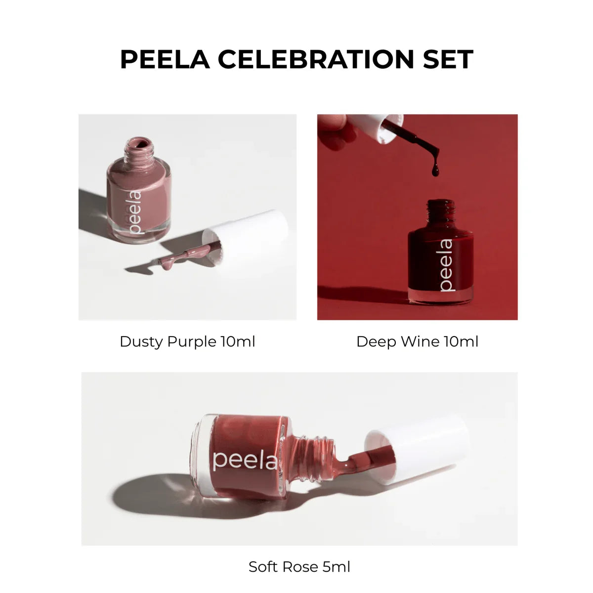 The Celebration Set - peelanails - peela - peelable - peelablenailpolish - nailpolish - 5ml - 10ml - bundles
