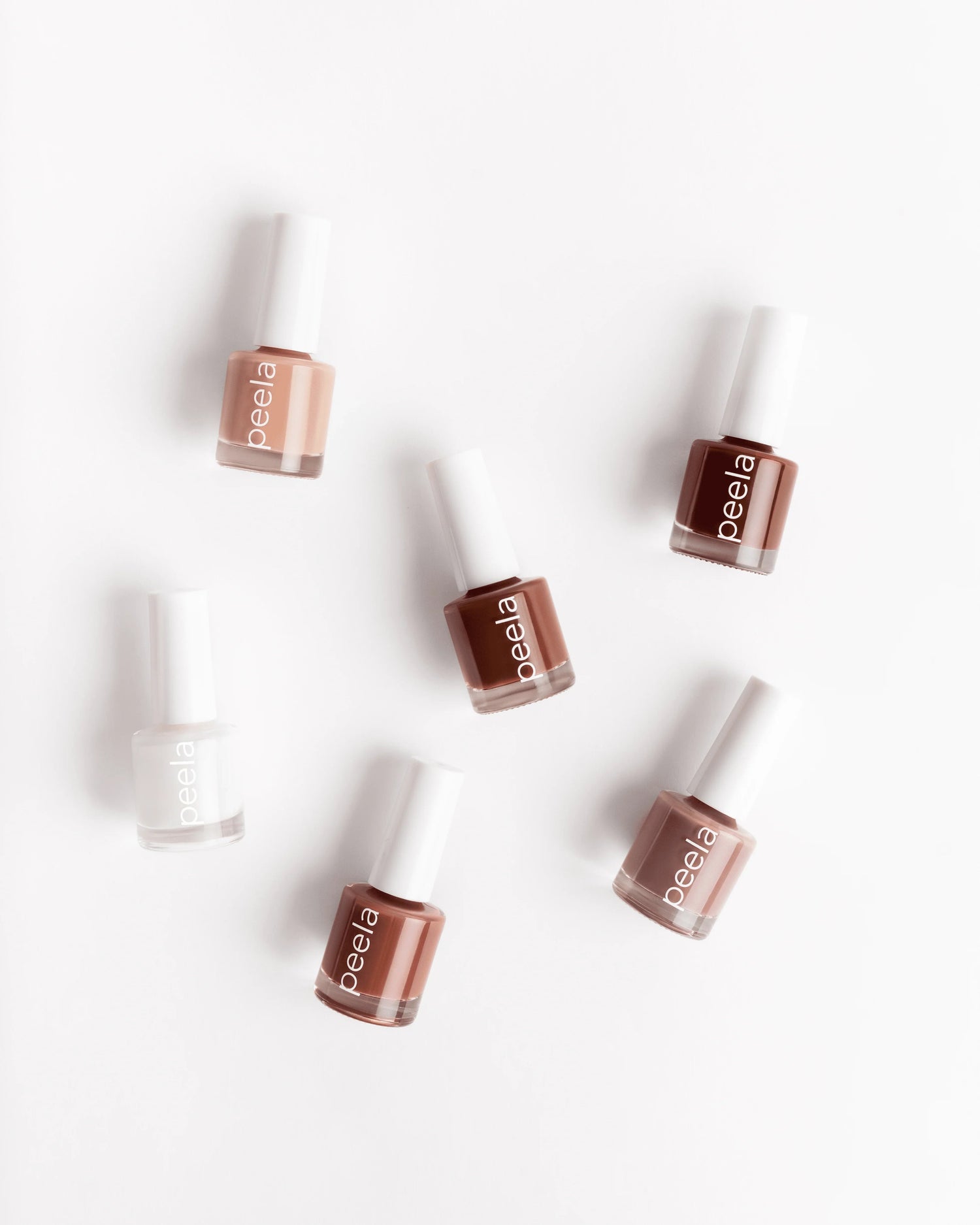 peelanails peelable nail polish bottles in six assorted shades, safe remover-free formula