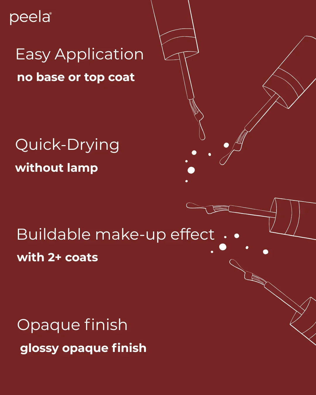 peelanails Deep Wine 10ml peelable nail polish, easy application, quick-drying, opaque finish