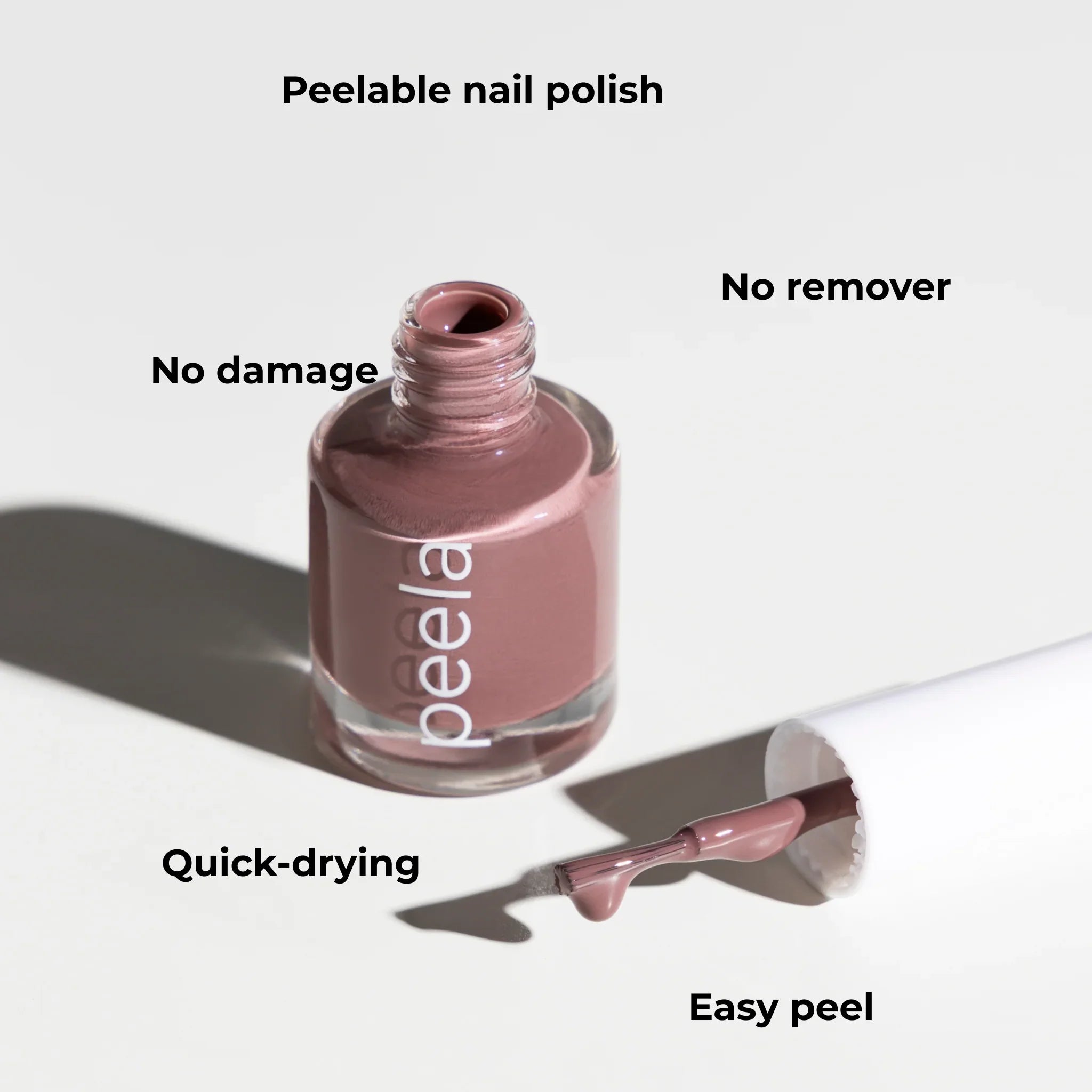 peelanails Dusty Purple peelable nail polish bottle with brush, quick-drying, easy peel, no remover