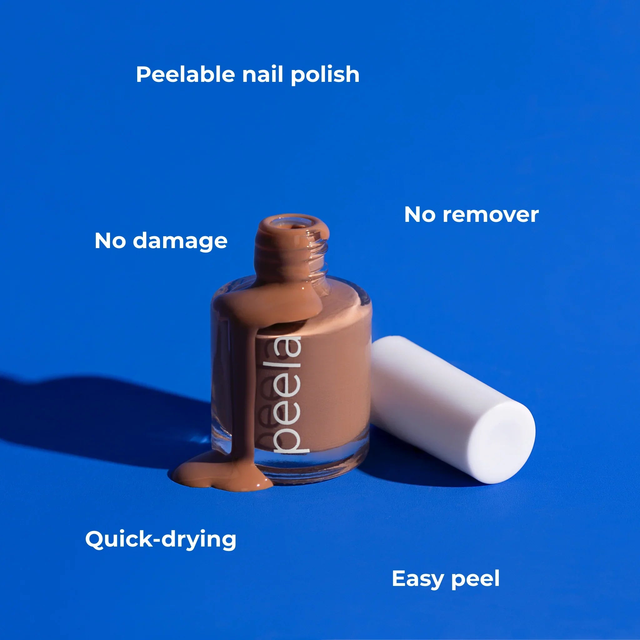 peelanails Simply Beige peelable nail polish bottle with spill, quick-drying and remover-free