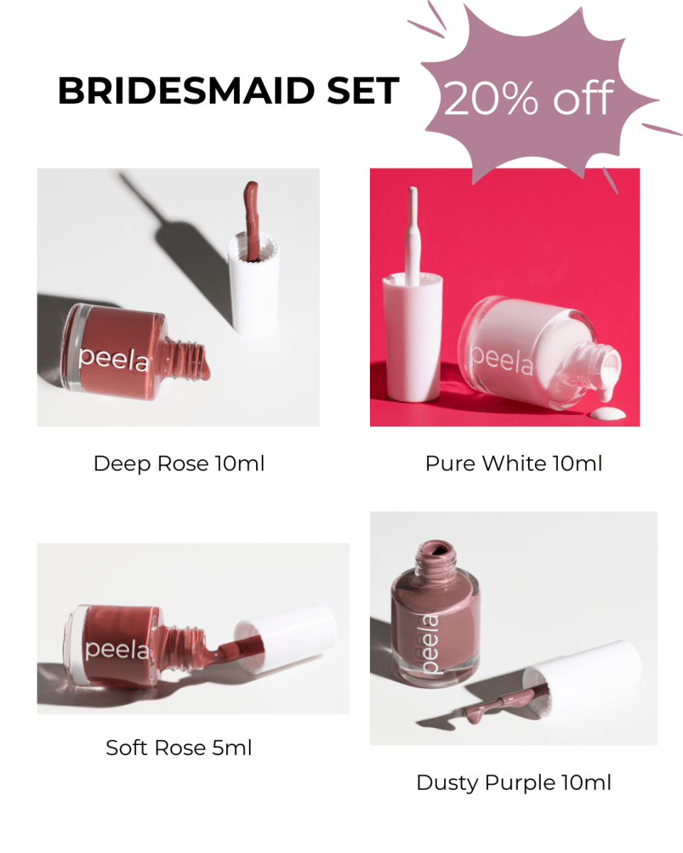 Bridesmaid Nail Polish Gift Set (20% Off!) - peelanails - peela - peelable - peelablenailpolish - nailpolish - 5ml - 10ml - bundles