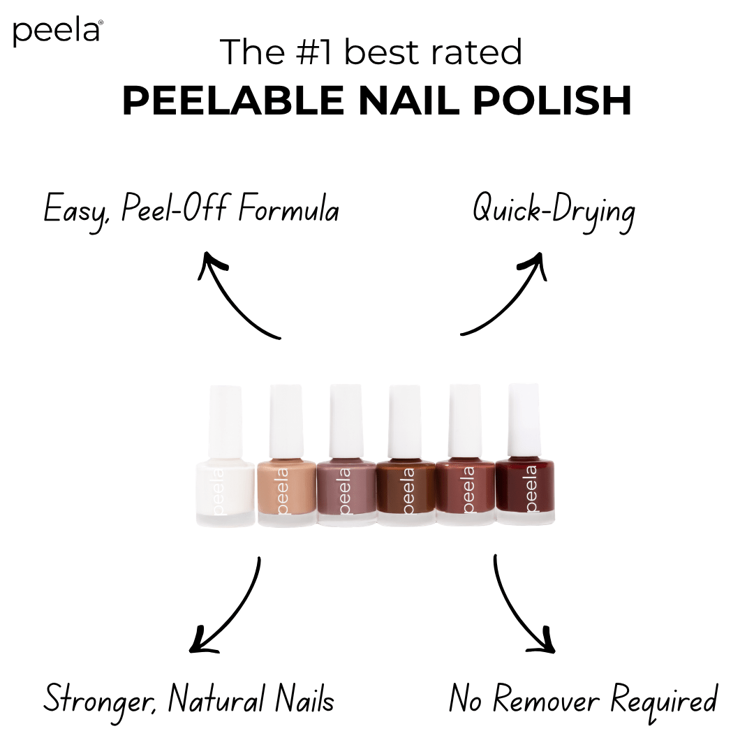 Peela Peelable Nail Polish Signature Set 10ml x 6 Shade Collection - peelanails - peela - peelable - peelablenailpolish - nailpolish - 5ml - 10ml - bundles