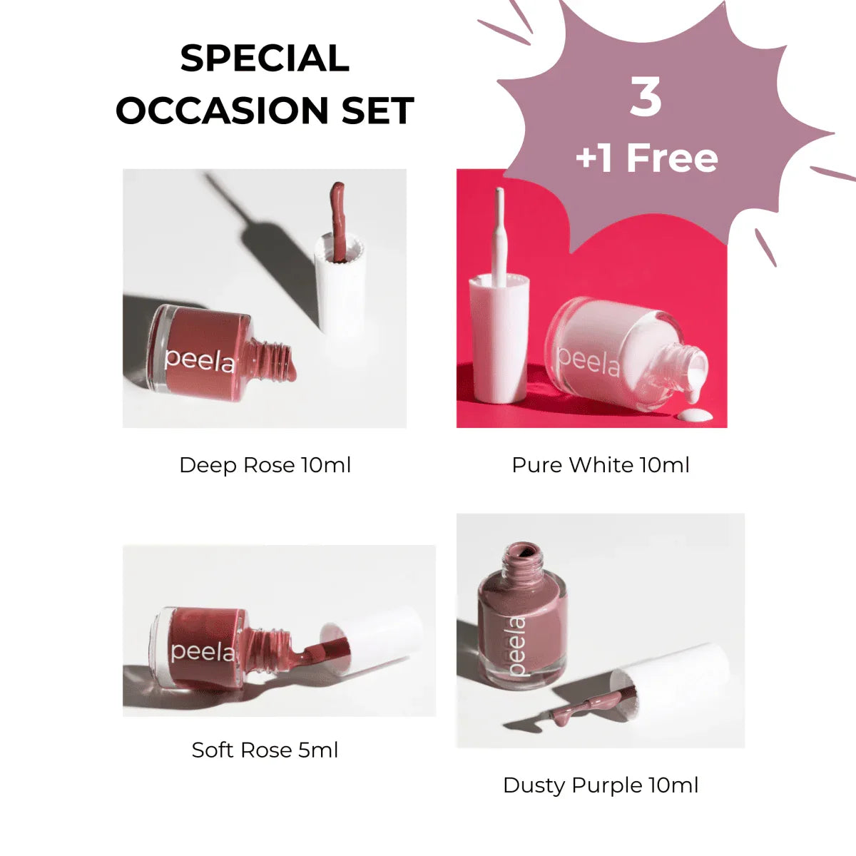 The Special Occasion Set - peelanails - peela - peelable - peelablenailpolish - nailpolish - 5ml - 10ml - bundles