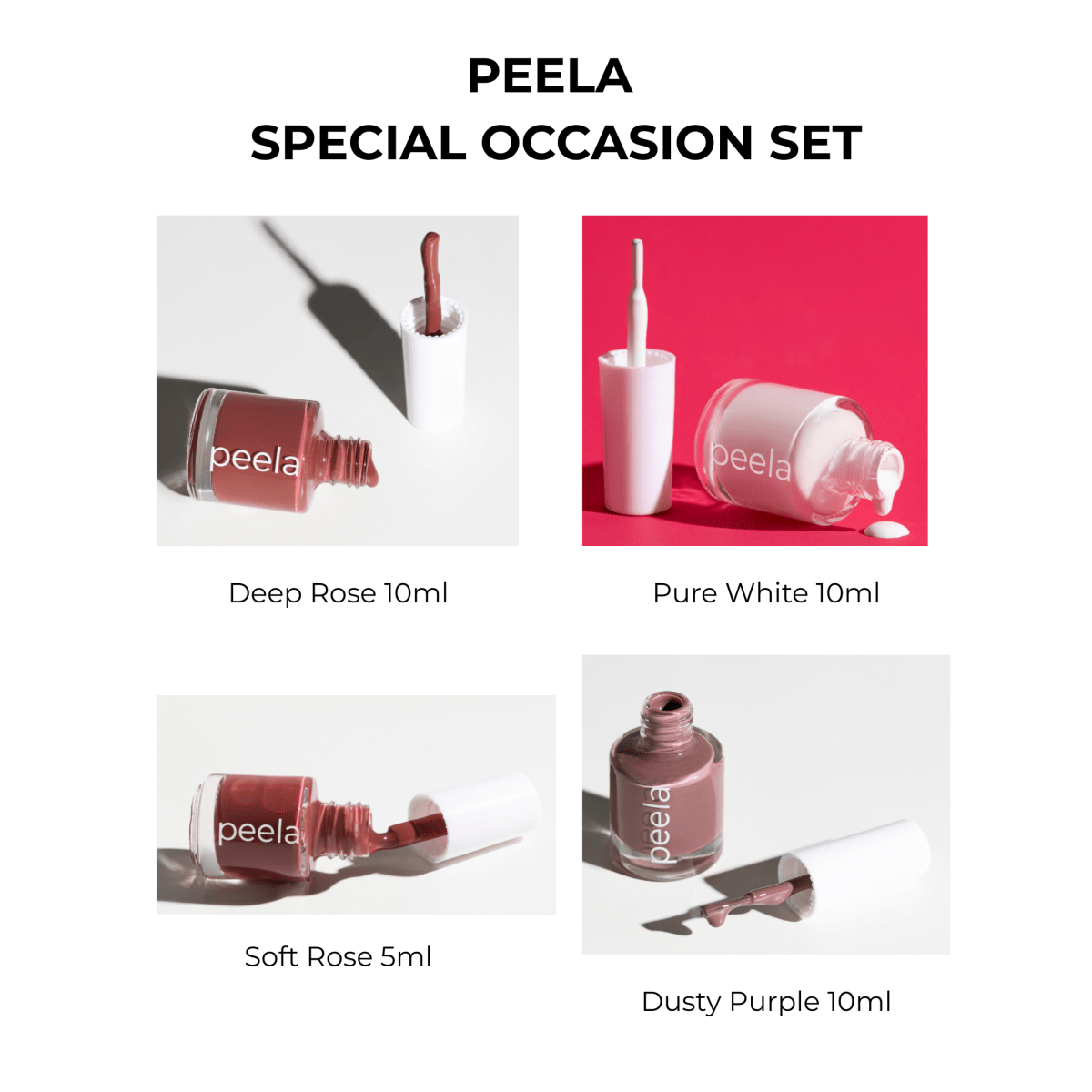 The Special Occasion Set - peelanails - peela - peelable - peelablenailpolish - nailpolish - 5ml - 10ml - bundles